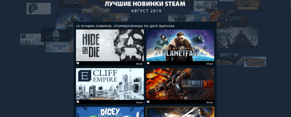 Лучшие игры августа по версии Steam Лучшие игры августа по версии Steam